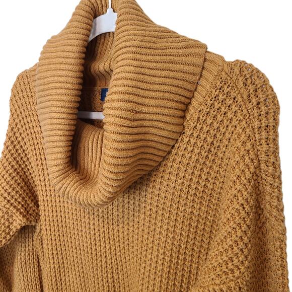 ModCloth Corn Maze Turtleneck Sweater Size M Chunky Waffle Pullover Relaxed Boho - Picture 6 of 9